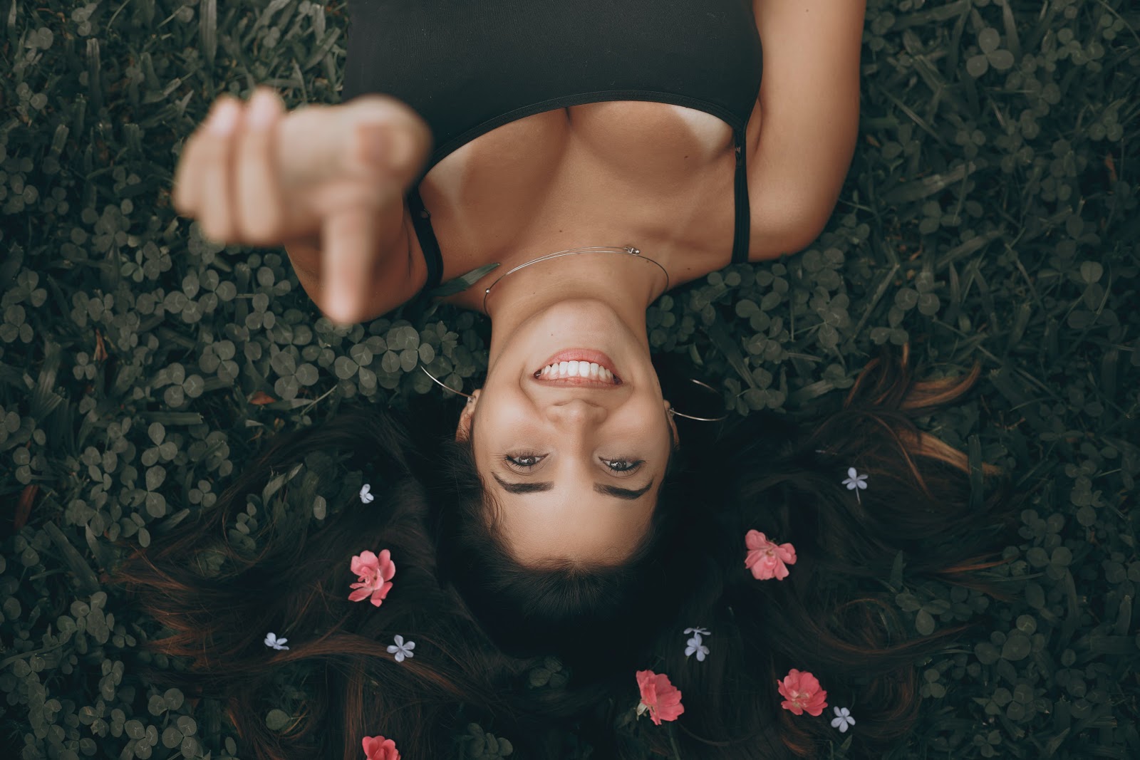 latin girl with flower in her hair