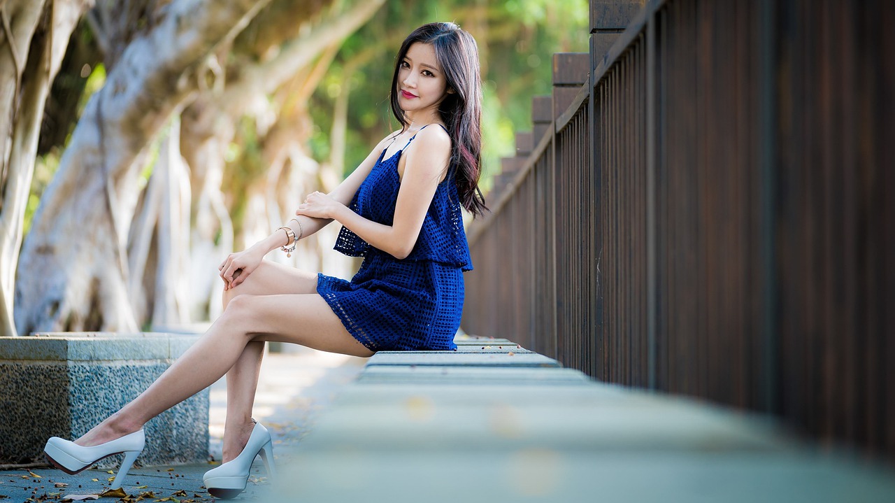 Asian girl with long legs